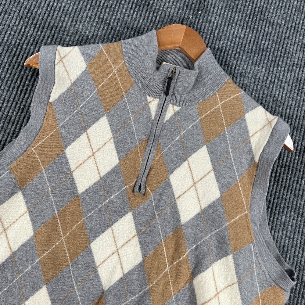 Fairway Green Meino Wool Sweater Vest Pullover Mens XL Extra Large 1/4 Zip Golf